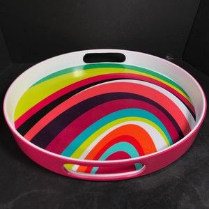 funky groovy psychedelic colorful plastic serving tray